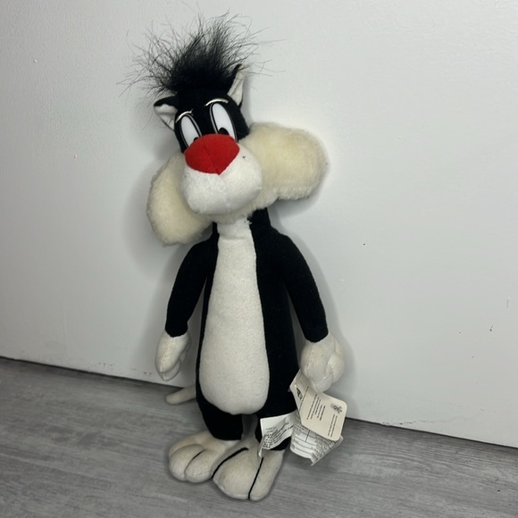 Vintage Warner bros looney tunes black and white Sylvester plush 1997 - Picture 2 of 8